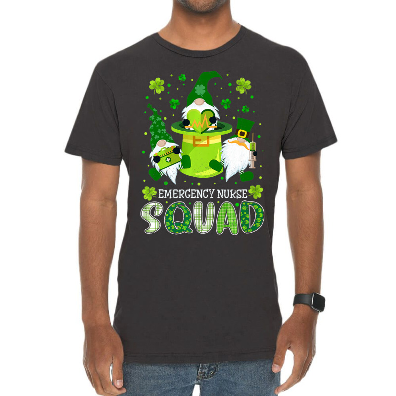 Emergency Nurse Squad Nursing St Patrick Day Gnome Vintage T-shirt | Artistshot