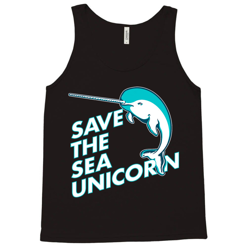 Funny Save The Sea Unicorn Narwhal T Shirt Tank Top by RowdyTroutman | Artistshot