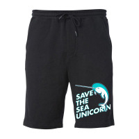 Funny Save The Sea Unicorn Narwhal T Shirt Fleece Short | Artistshot