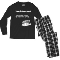 Funny Booktrovert Definition Librarian Gifts For B Men's Long Sleeve Pajama Set | Artistshot