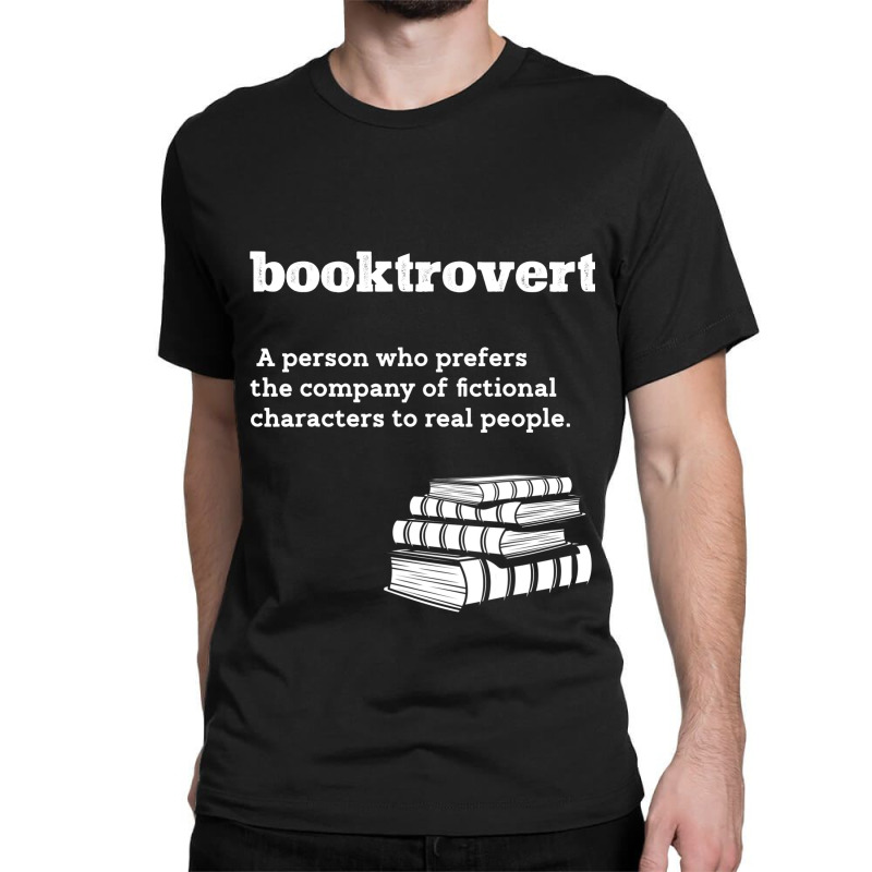 Funny Booktrovert Definition Librarian Gifts For B Classic T-shirt by DericLawlea | Artistshot