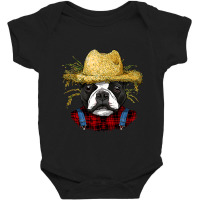 Boston Terrier Dog Farmer Farming Agriculture Pet Baby Bodysuit | Artistshot