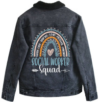 Social Worker Squad Week Rainbow Appreciation Day  Unisex Sherpa-lined Denim Jacket | Artistshot