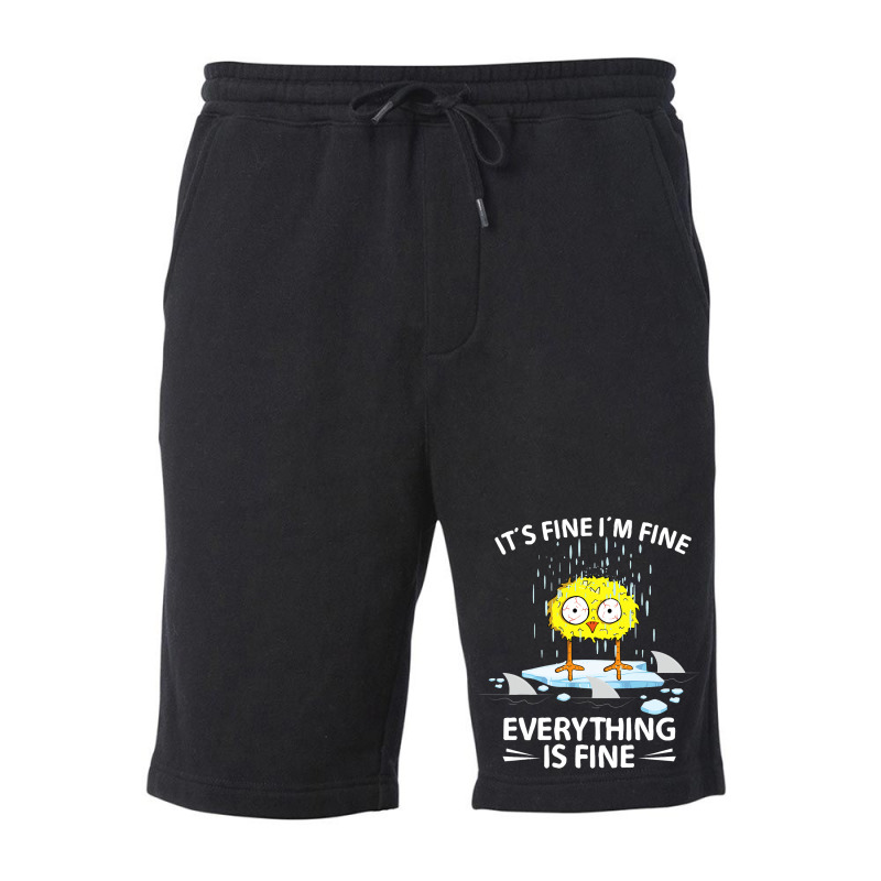 Sarcastic Chick Im Fine Its Fine Everything Is Fin Fleece Short | Artistshot