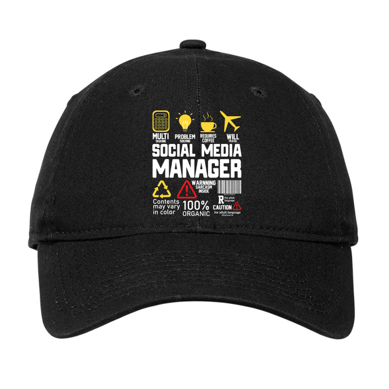 Social Media Manager Funny Social Media Marketing  Adjustable Cap by CharleaPeguer | Artistshot