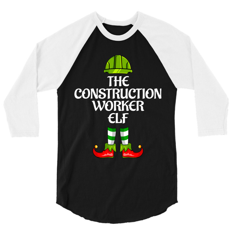 The Construction Worker Elf Christmas Career Costu 3/4 Sleeve Shirt | Artistshot