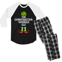 The Construction Worker Elf Christmas Career Costu Men's 3/4 Sleeve Pajama Set | Artistshot