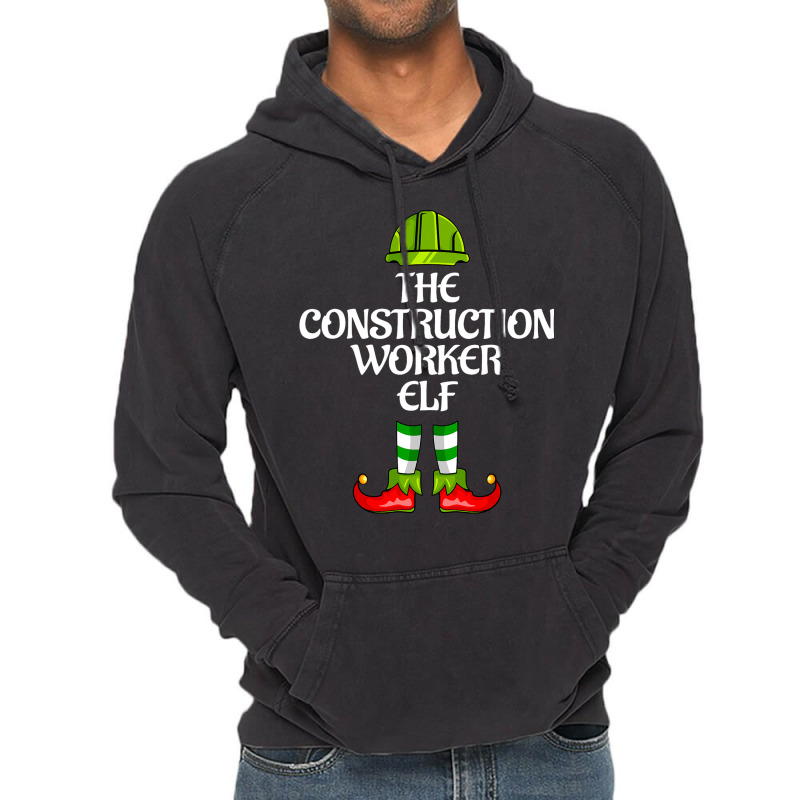 The Construction Worker Elf Christmas Career Costu Vintage Hoodie | Artistshot