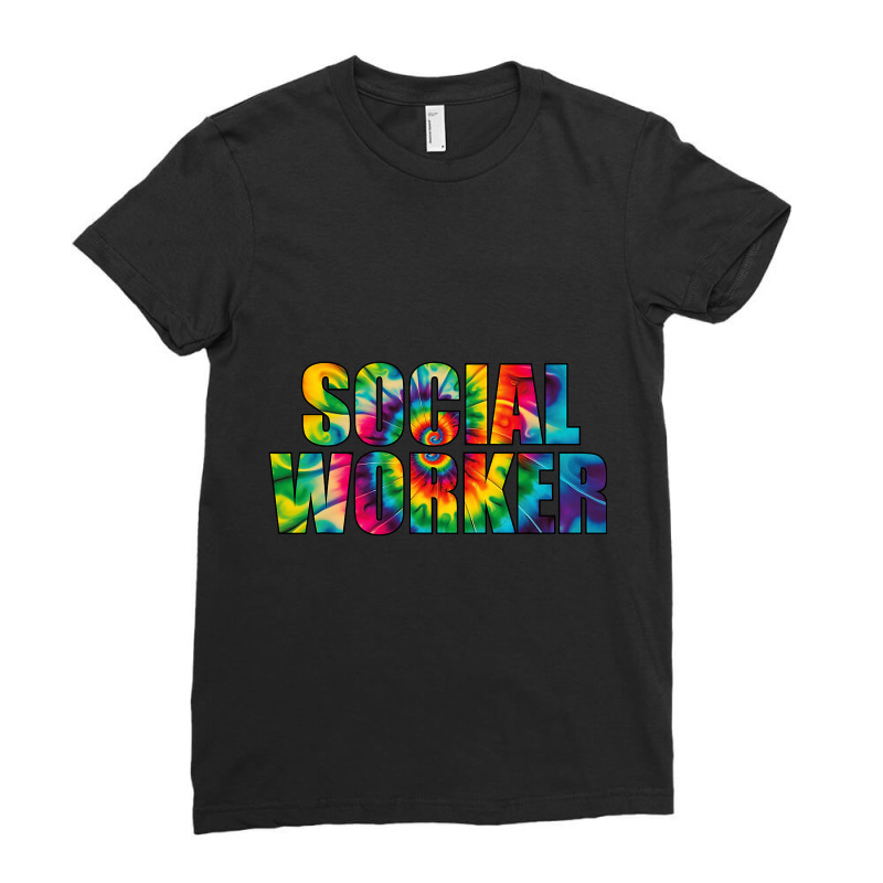 Social Worker Tie Dye Women School Social Worker 3 Ladies Fitted T-Shirt by AziyaFalcone | Artistshot