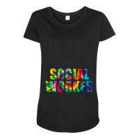 Social Worker Tie Dye Women School Social Worker 3 Maternity Scoop Neck T-shirt | Artistshot