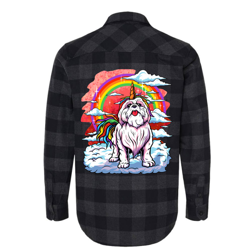 Shih Tzu Unicorn Rainbow Women Kids Girls Puppy Ow Flannel Shirt | Artistshot