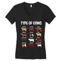 Types Of Cows Farming Farmer Costume Graphic Art C Women's V-neck T-shirt | Artistshot