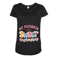 Retro Valentines Day Nurse My Patients Are Sweet H Maternity Scoop Neck T-shirt | Artistshot