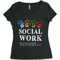 Social Work Not For The Income Rainbow Hands Women's Triblend Scoop T-shirt | Artistshot