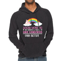 Social Worker Quote Cute Rainbow Fabulous Magical  Vintage Hoodie | Artistshot