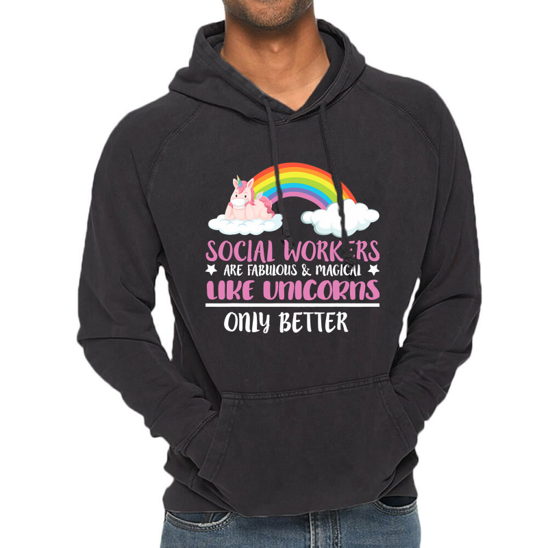 Social Worker Quote Cute Rainbow Fabulous Magical  Vintage Hoodie by NariahPringle | Artistshot