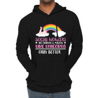 Social Worker Quote Cute Rainbow Fabulous Magical  Lightweight Hoodie | Artistshot