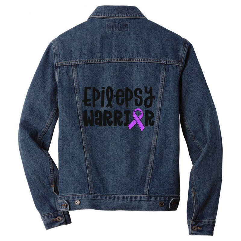 Epilepsy Warrior Shirt Kids Purple Ribbon Awareness Women Men Denim Jacket | Artistshot