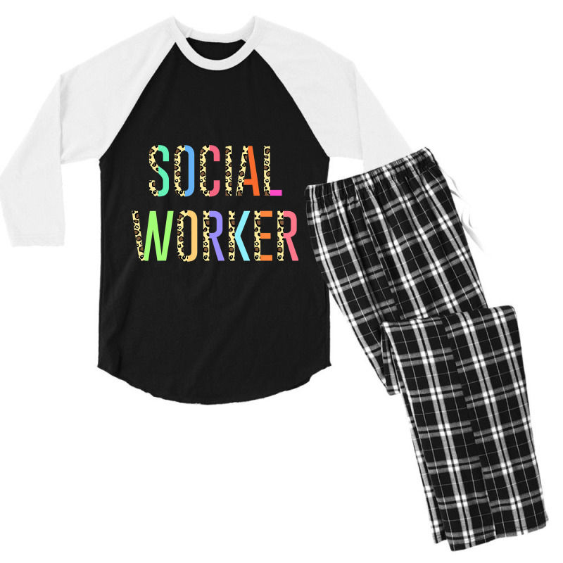 Social Worker Work Msw Masters Degree Graduation B Men's 3/4 Sleeve Pajama Set | Artistshot