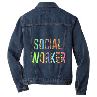 Social Worker Work Msw Masters Degree Graduation B Men Denim Jacket | Artistshot