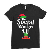 The Social Worker Elf Matching Family Group Christ Ladies Fitted T-shirt | Artistshot