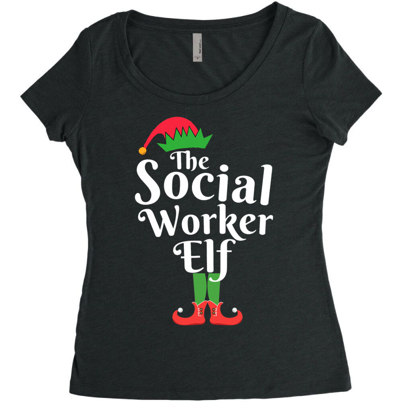 The Social Worker Elf Matching Family Group Christ Women's Triblend Scoop T-shirt by SiddharthaGish | Artistshot