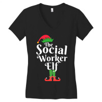 The Social Worker Elf Matching Family Group Christ Women's V-neck T-shirt | Artistshot