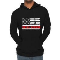 Social Worker Social Work Usa American Flag Gift Lightweight Hoodie | Artistshot