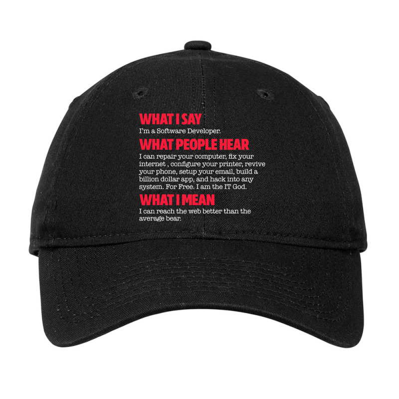 Software Developer Funny Computer Programmer Codin Adjustable Cap | Artistshot