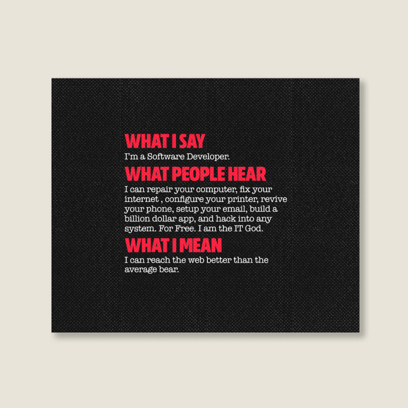 Software Developer Funny Computer Programmer Codin Landscape Canvas Print | Artistshot