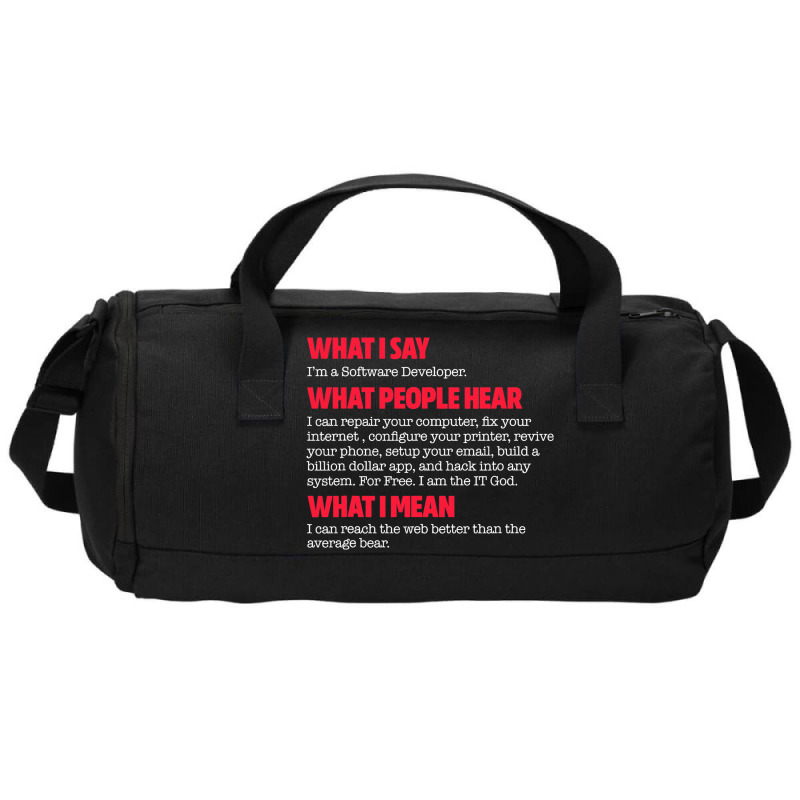 Software Developer Funny Computer Programmer Codin Duffel Bag | Artistshot