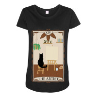 The Artist Tarot Card Art Teacher Cat Painting Lov Maternity Scoop Neck T-shirt | Artistshot