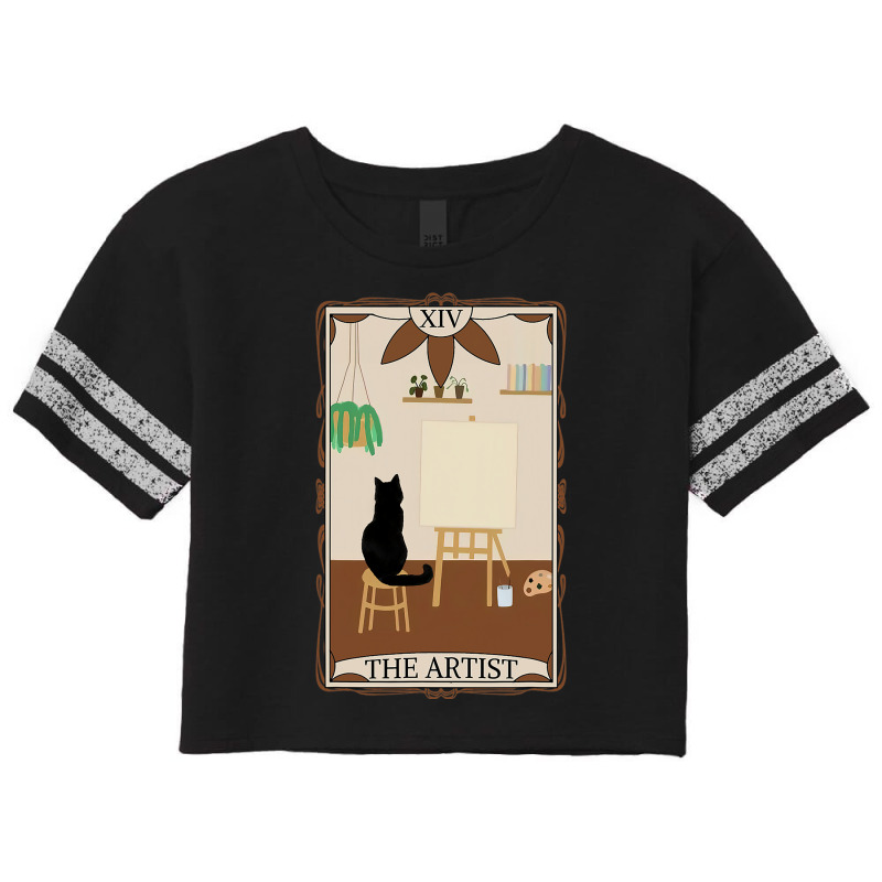 The Artist Tarot Card Art Teacher Cat Painting Lov Scorecard Crop Tee | Artistshot