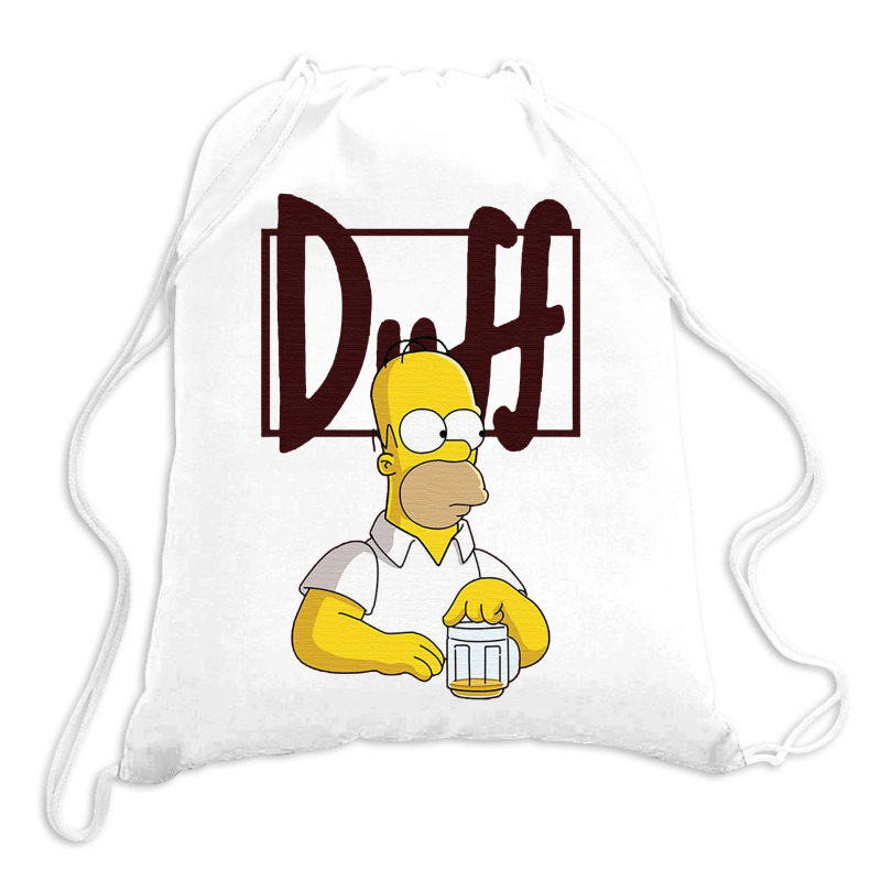 Duff The Simpsons Drawstring Bags. By Artistshot