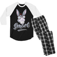 Smart Donkey Zookeeper Animal Lover Farmer Men's 3/4 Sleeve Pajama Set | Artistshot