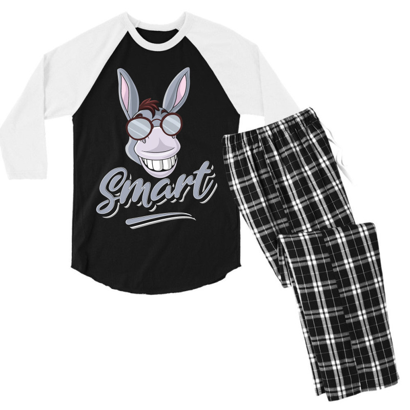 Smart Donkey Zookeeper Animal Lover Farmer Men's 3/4 Sleeve Pajama Set by AustynHidago | Artistshot