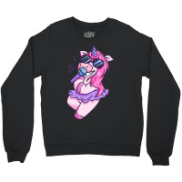 Unicorn Girl Sings A Song Karaoke Music Unicorn Crewneck Sweatshirt | Artistshot