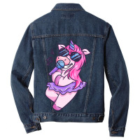 Unicorn Girl Sings A Song Karaoke Music Unicorn Men Denim Jacket | Artistshot