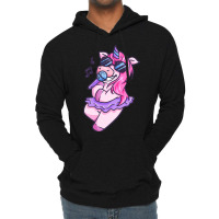 Unicorn Girl Sings A Song Karaoke Music Unicorn Lightweight Hoodie | Artistshot