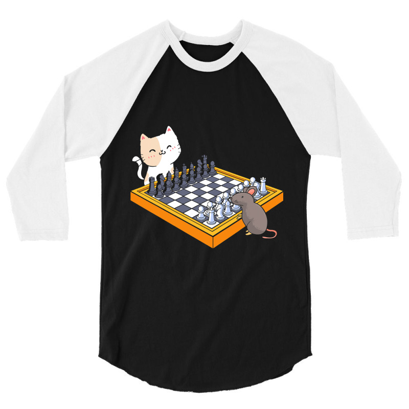 Cat Owner Chess Board Grandmaster Board Game Chess 3/4 Sleeve Shirt by KochDestines | Artistshot