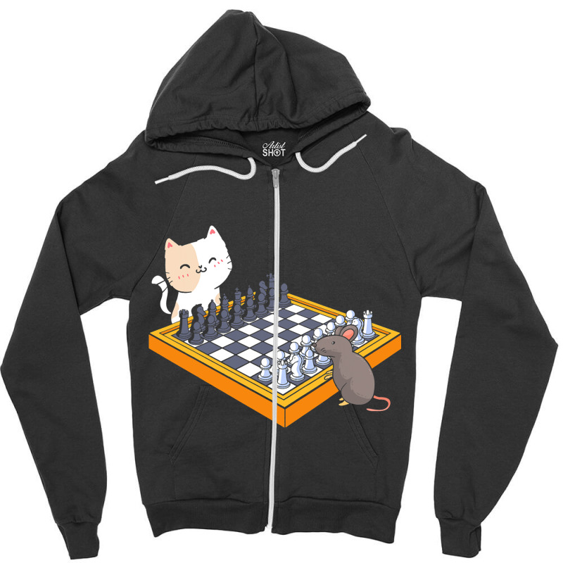 Cat Owner Chess Board Grandmaster Board Game Chess Zipper Hoodie by KochDestines | Artistshot