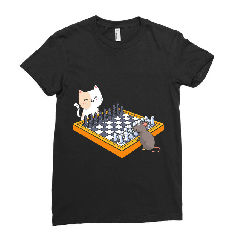 Cat Owner Chess Board Grandmaster Board Game Chess Ladies Fitted T-shirt | Artistshot