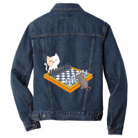 Cat Owner Chess Board Grandmaster Board Game Chess Men Denim Jacket | Artistshot