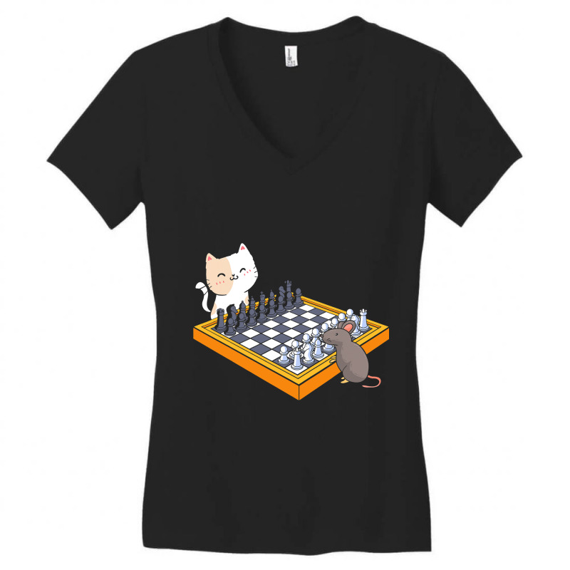 Cat Owner Chess Board Grandmaster Board Game Chess Women's V-neck T-shirt | Artistshot