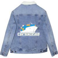 Containership Ship Captain Seaman Sailor Mariner S Unisex Sherpa-lined Denim Jacket | Artistshot