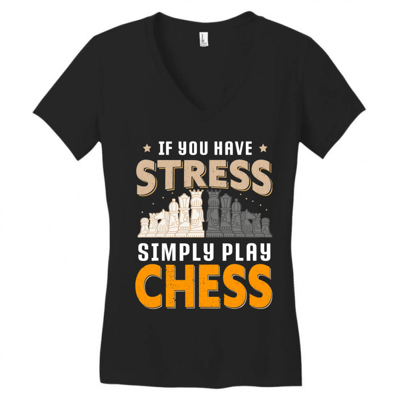 Chess Tournament Coach Chess Piece Queen King Rook Women's V-Neck T-Shirt by SweetCurl | Artistshot