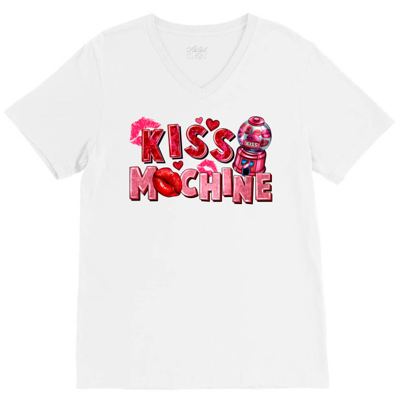 Kiss Machine Valentine's Day V-neck Tee | Artistshot