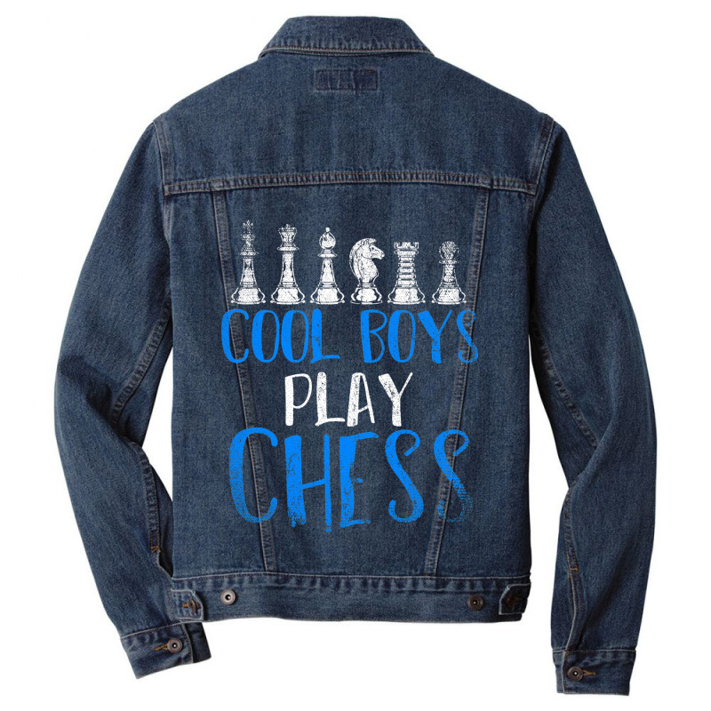 Chess Grandmaster Men Boys Kids Gift Cool Boys Pla Men Denim Jacket by Onvibrant | Artistshot