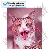 Funny Shocked Cat V3 Illustration Artwork Poster Red Sublimation Transfer | Artistshot