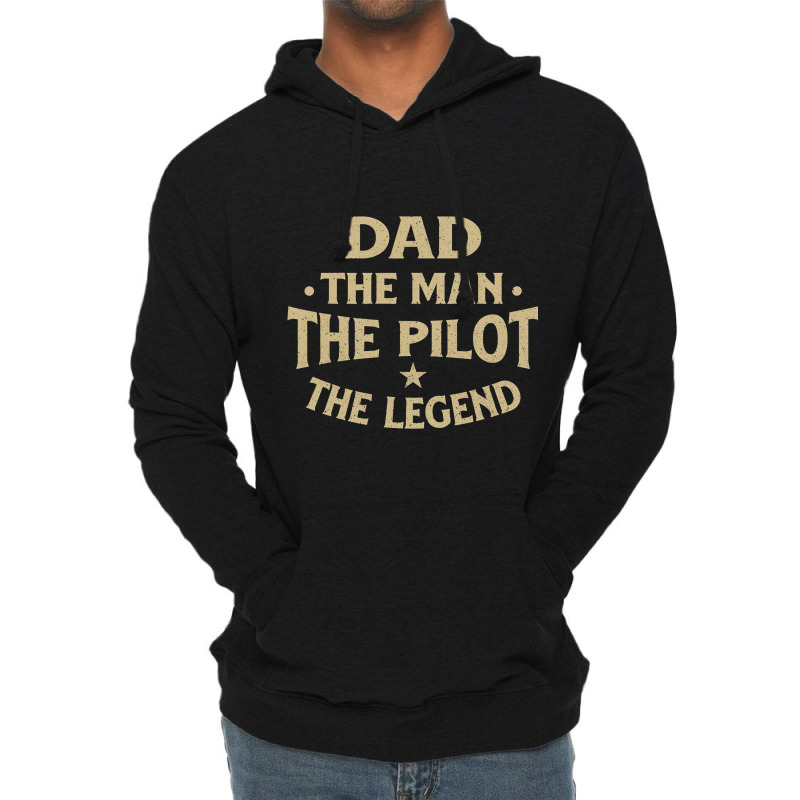 Dad The Man The Pilot The Legend Airlines Airplane Lightweight Hoodie | Artistshot